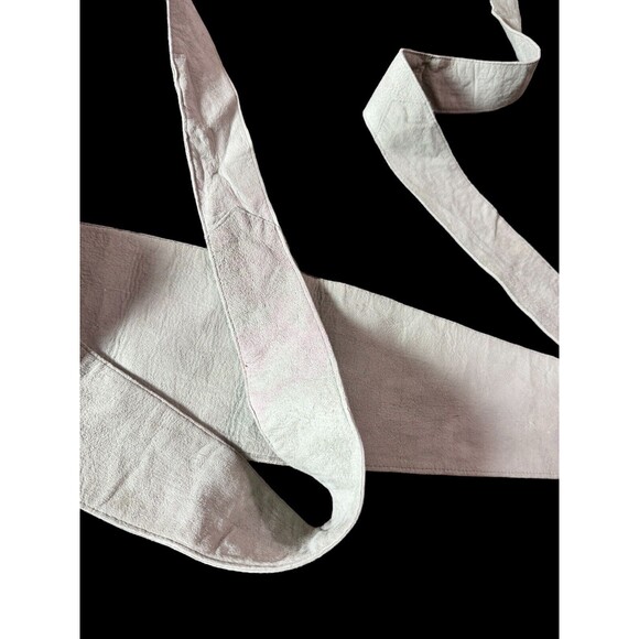 Vintage Hand Painted Orchids Saude Leather Tie Belt 70s - Picture 5 of 8